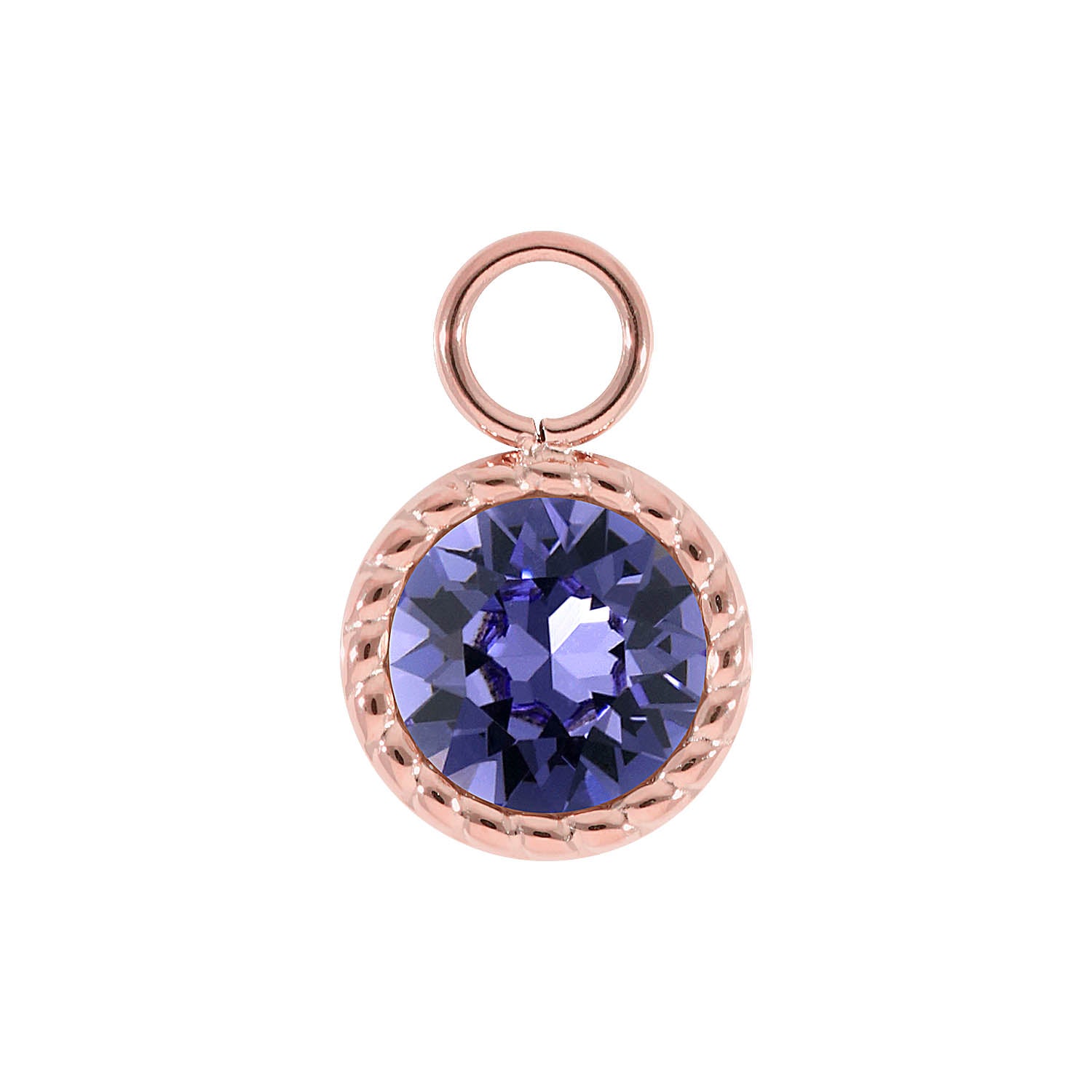 Bocconi Charm 0.43" - Rose Gold tanzanite
