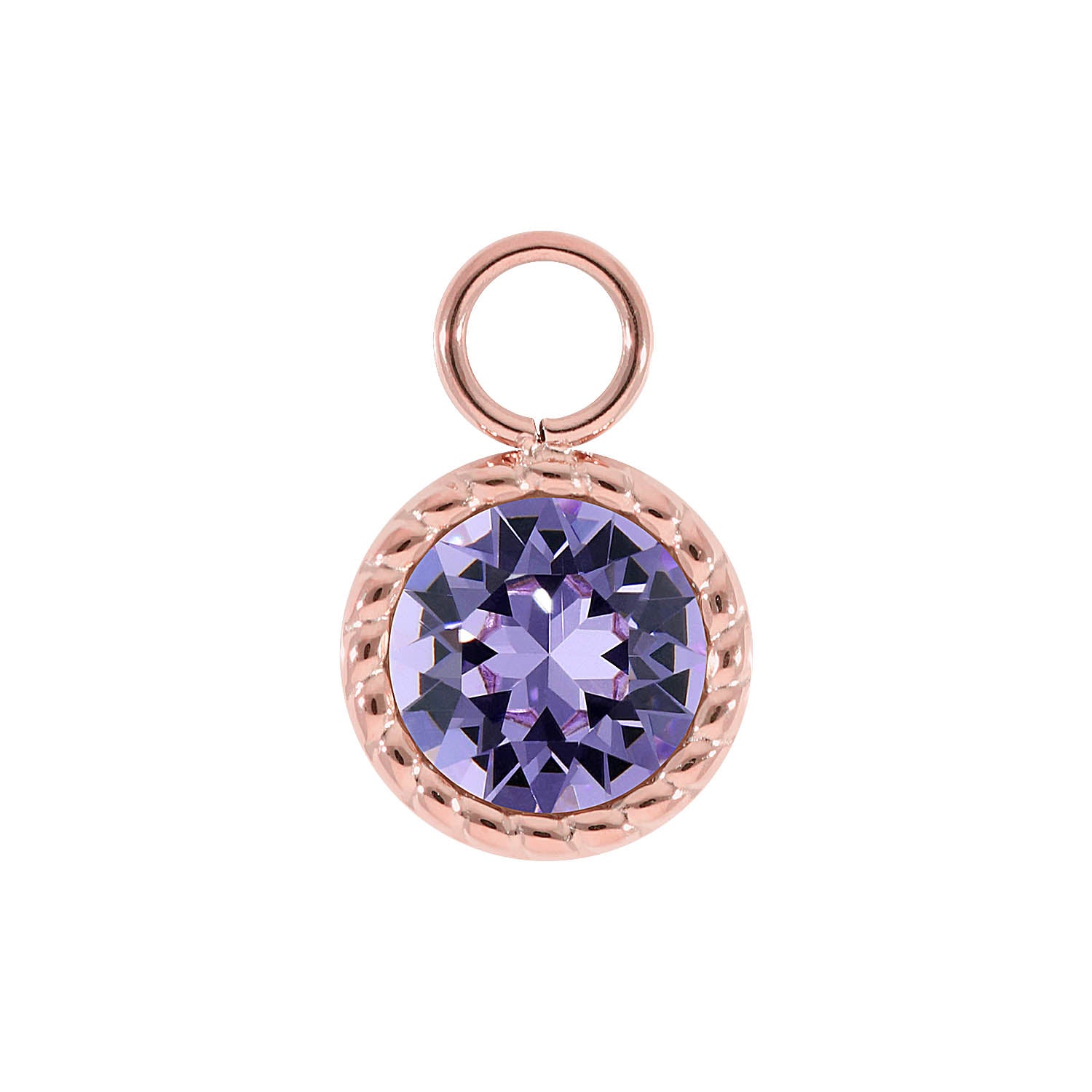 Bocconi Charm 0.43" - Rose Gold Violet