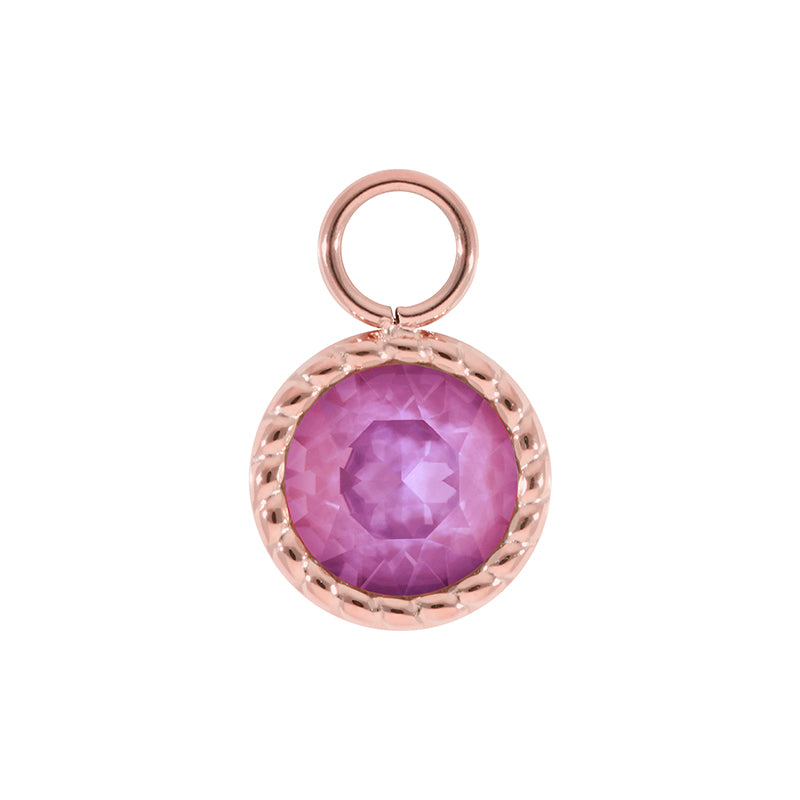 Bocconi Charm 0.43" - Rose Gold Crystal Orchid Ignite