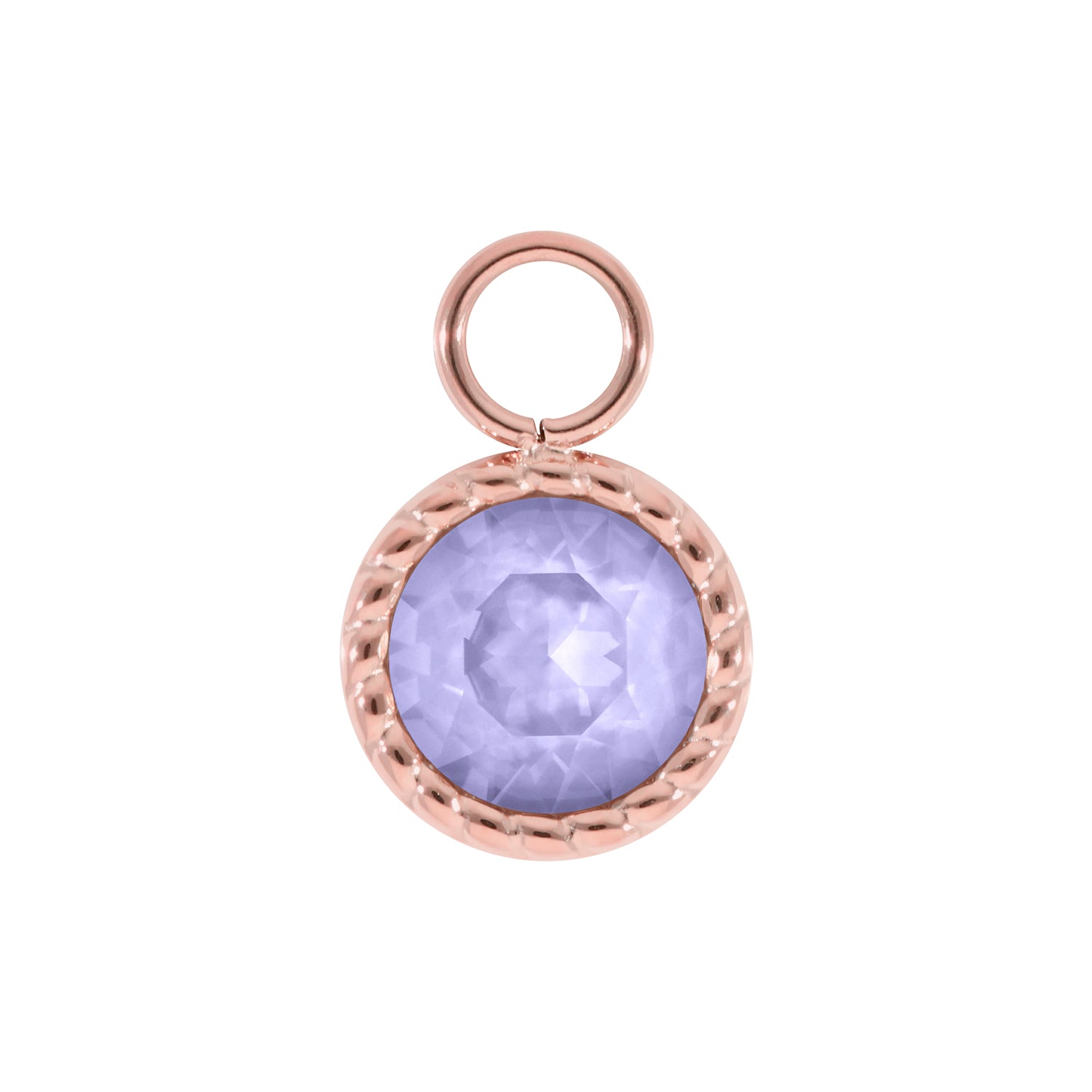 Bocconi Charm 0.43" - Rose Gold Crystal Purple Ignite