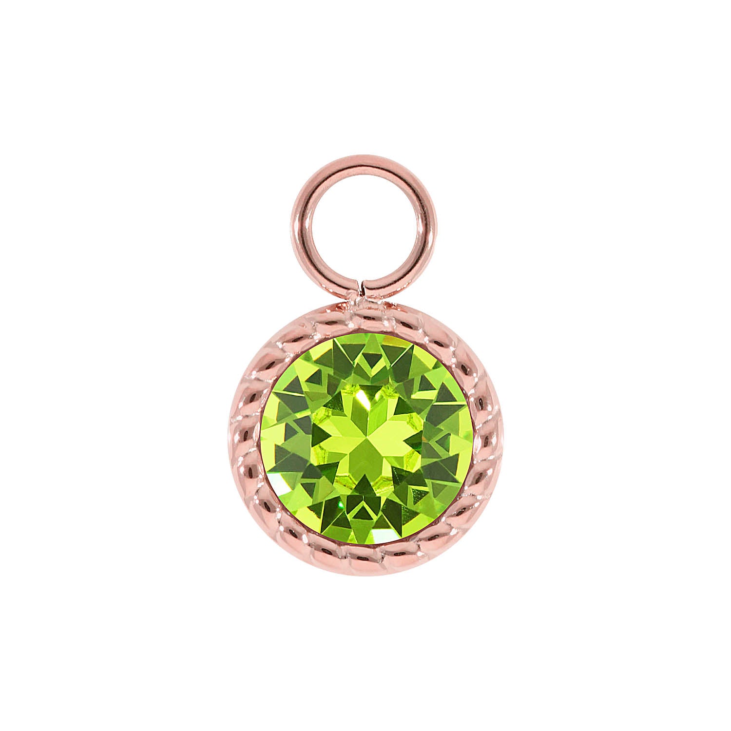 Bocconi Charm 0.43" - Rose Gold Citrus Green