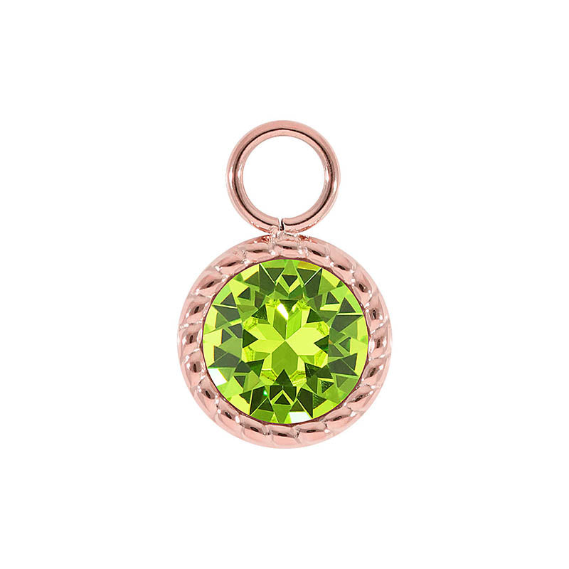 Bocconi Charm 0.43" - Rose Gold Citrus Green
