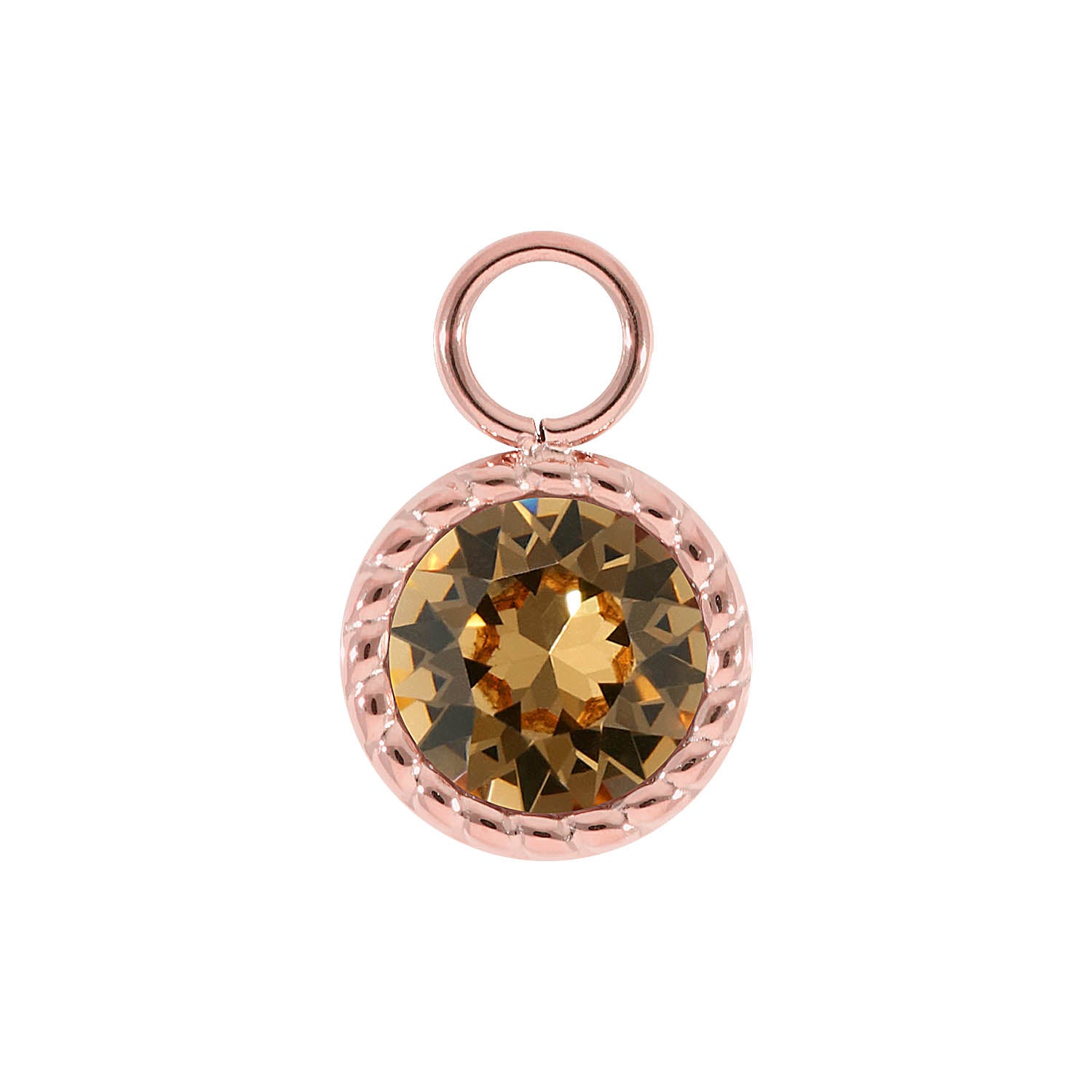 Bocconi Charm 0.43" - Rose Gold light colorado topaz