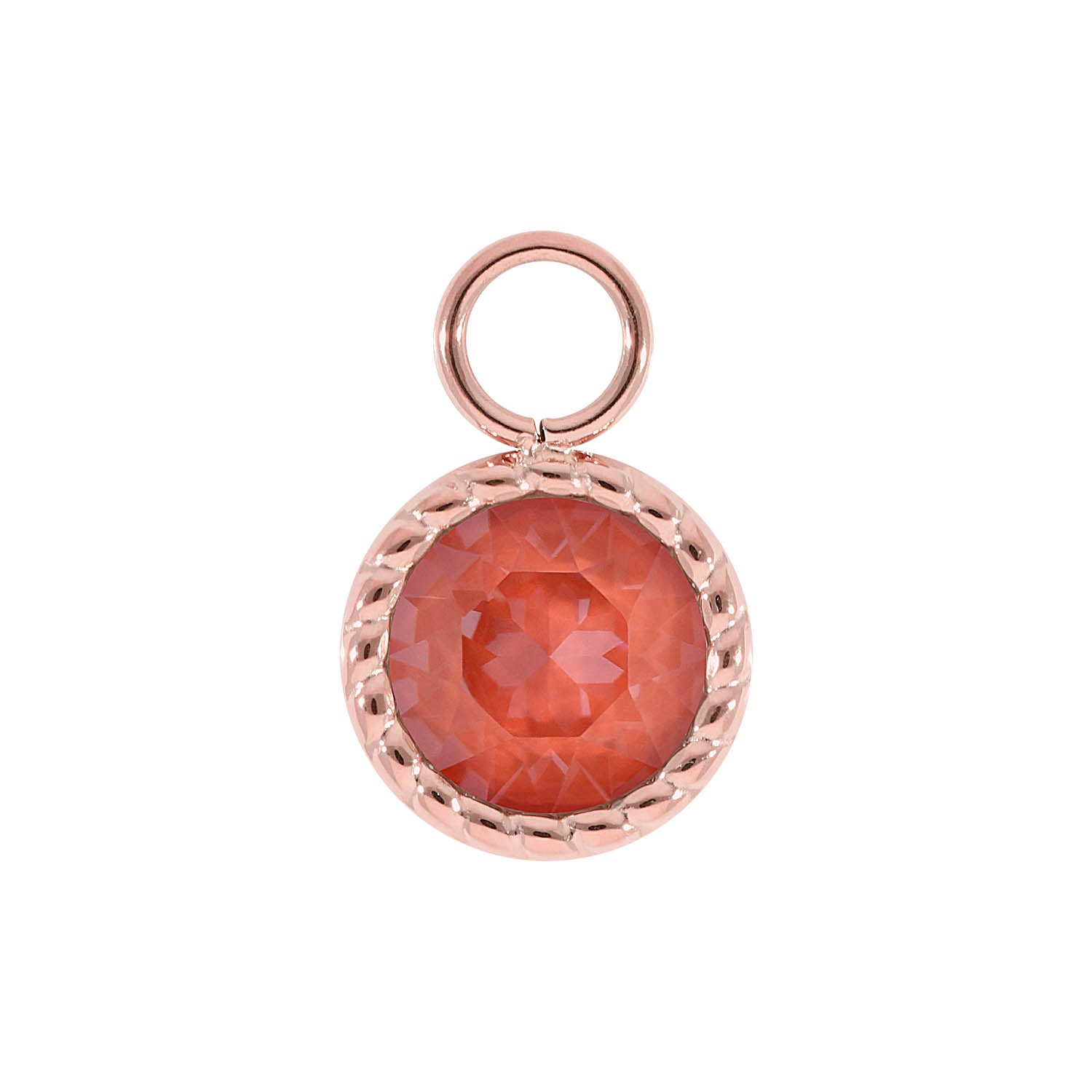 Bocconi Charm 0.43" - Rose Gold crystal maroon ignite