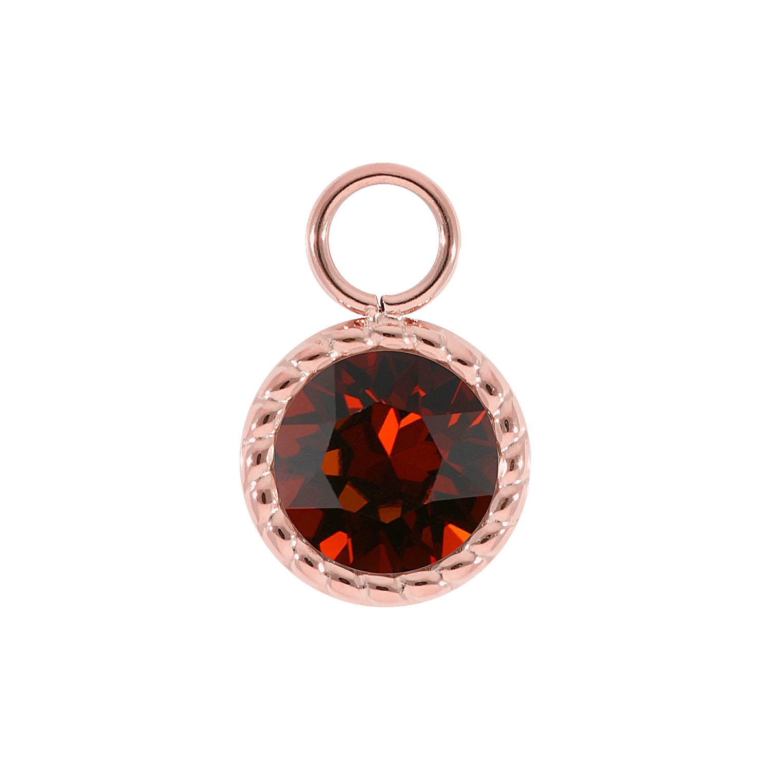 Bocconi Charm 0.43" - Rose Gold smoked amber