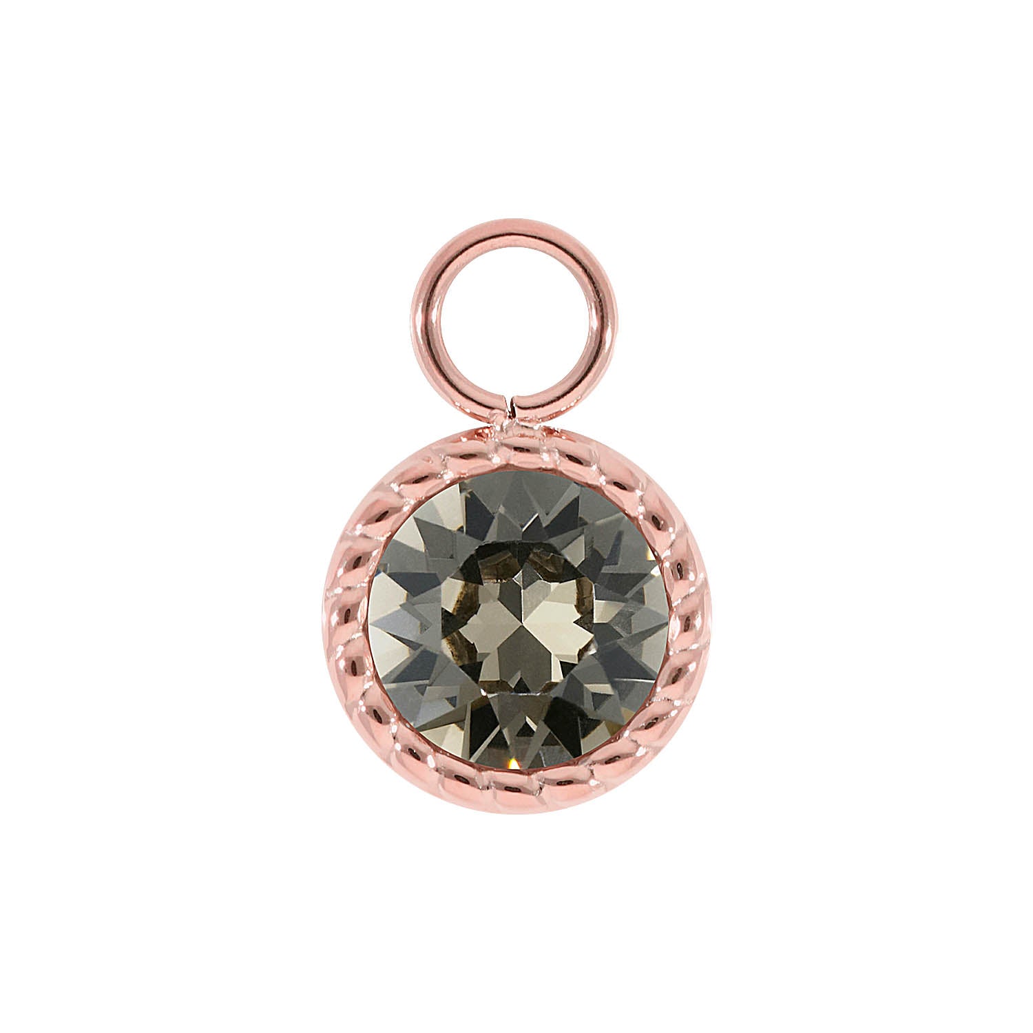 Bocconi Charm 0.43" - Rose Gold Greige