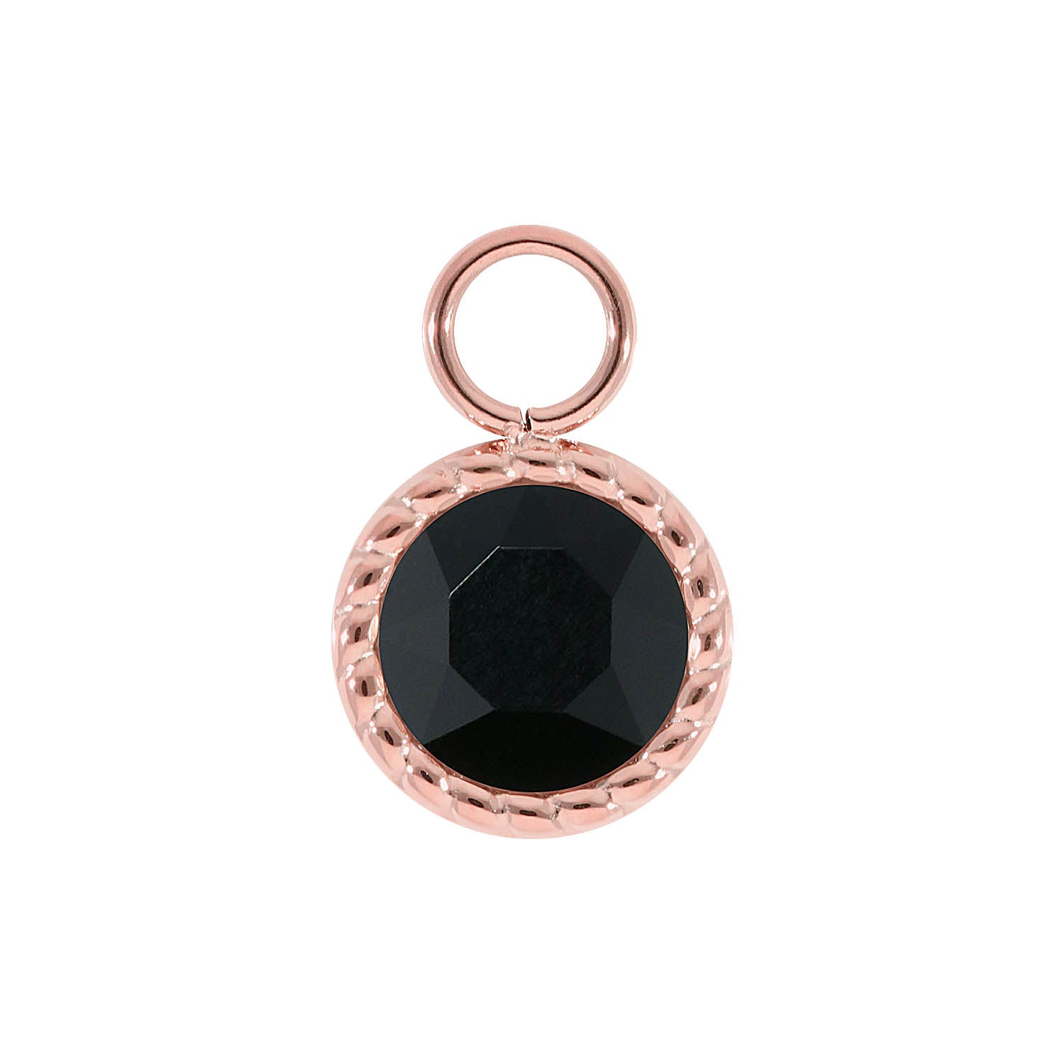 Bocconi Charm 0.43" - Rose Gold jet