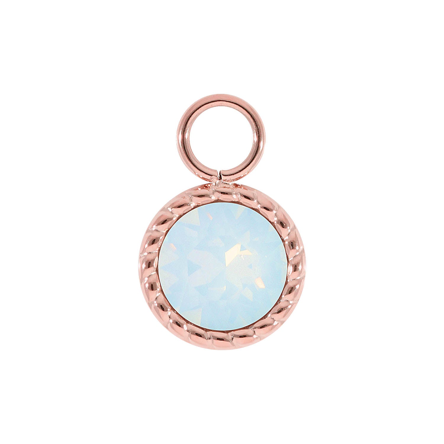 Bocconi Charm 0.43" - Rose Gold white opal