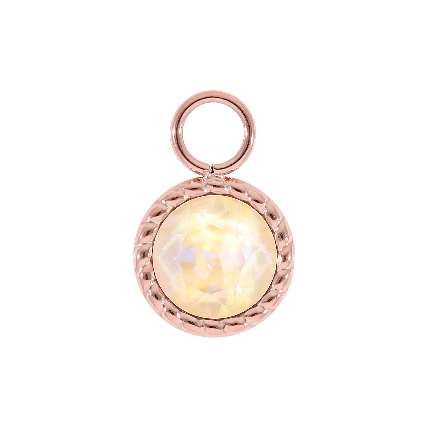 Bocconi Charm 0.43" - Rose Gold ivory cream delite