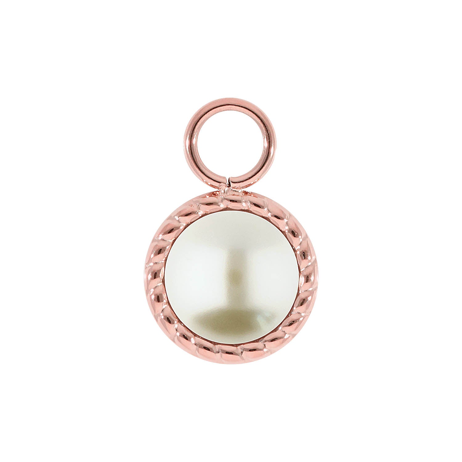 Bocconi Charm 0.43" - Rose Gold cream pearl