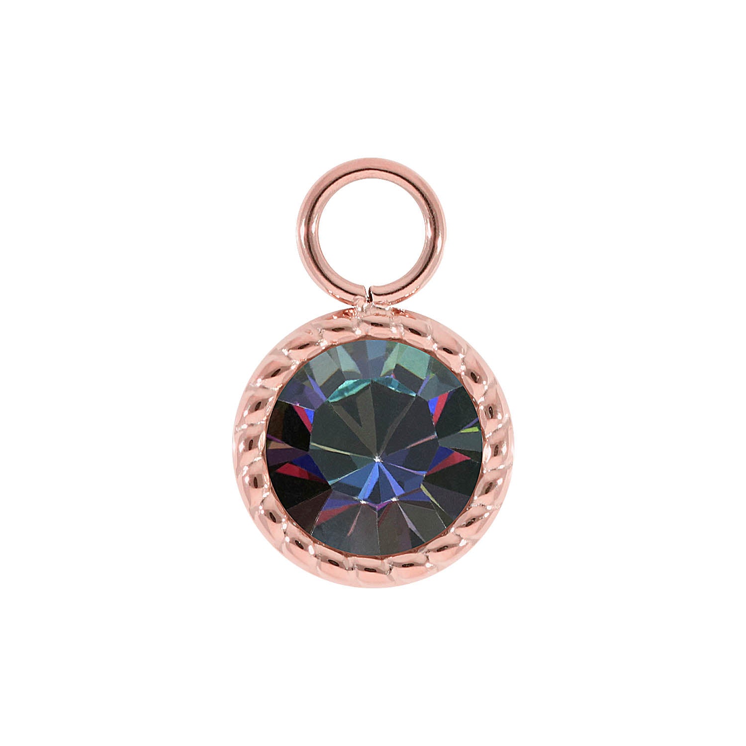 Bocconi Charm 0.43" - Rose Gold Crystal Vitrail Medium