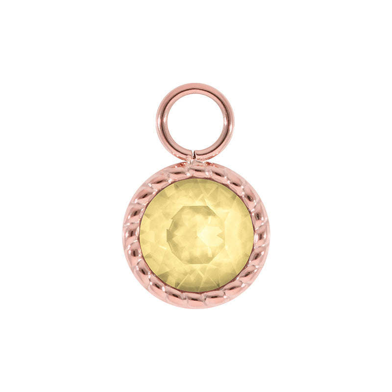 Bocconi Charm 0.43" - Rose Gold Recreated Dark Jonquil