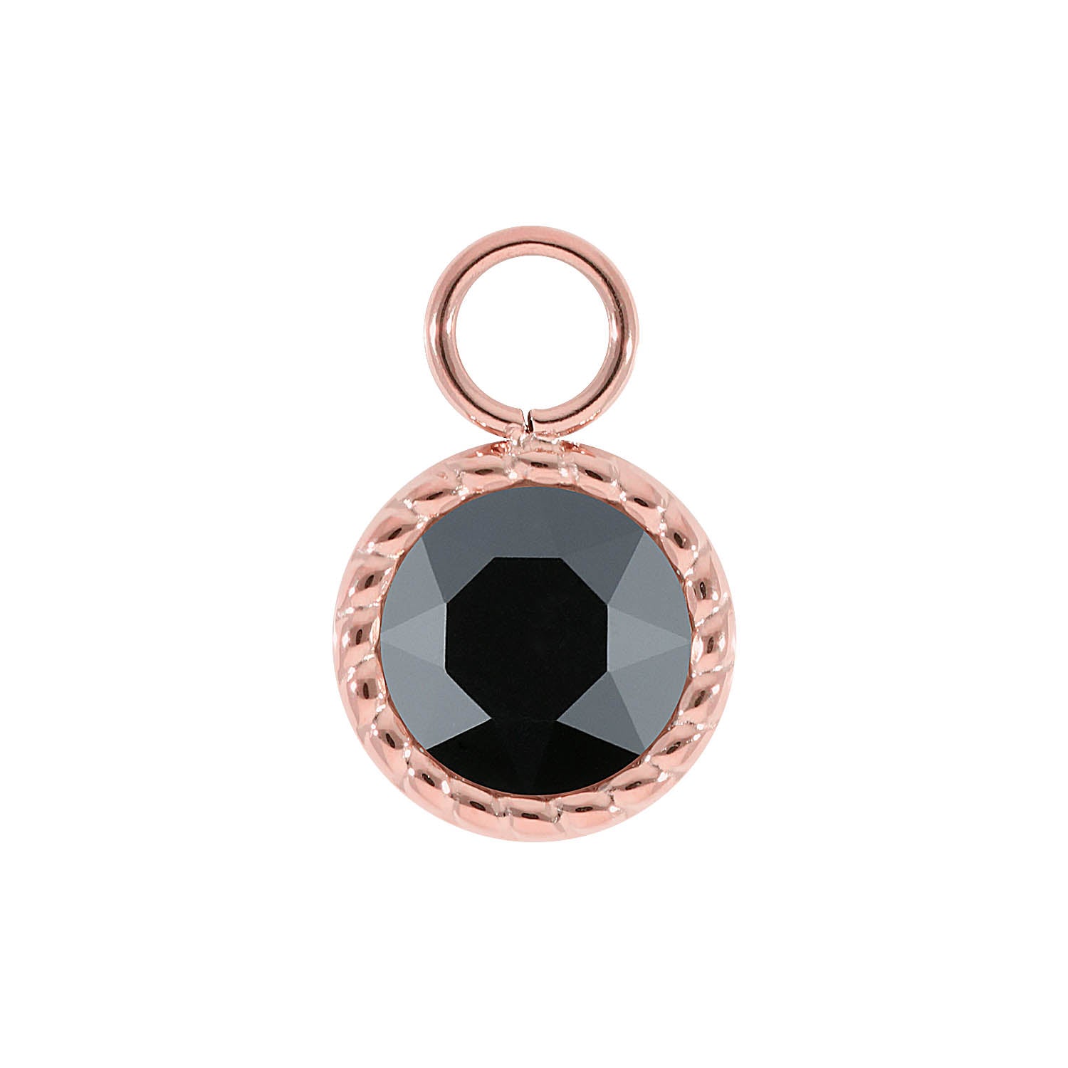 Bocconi Charm 0.43" - Rose Gold jet hematite