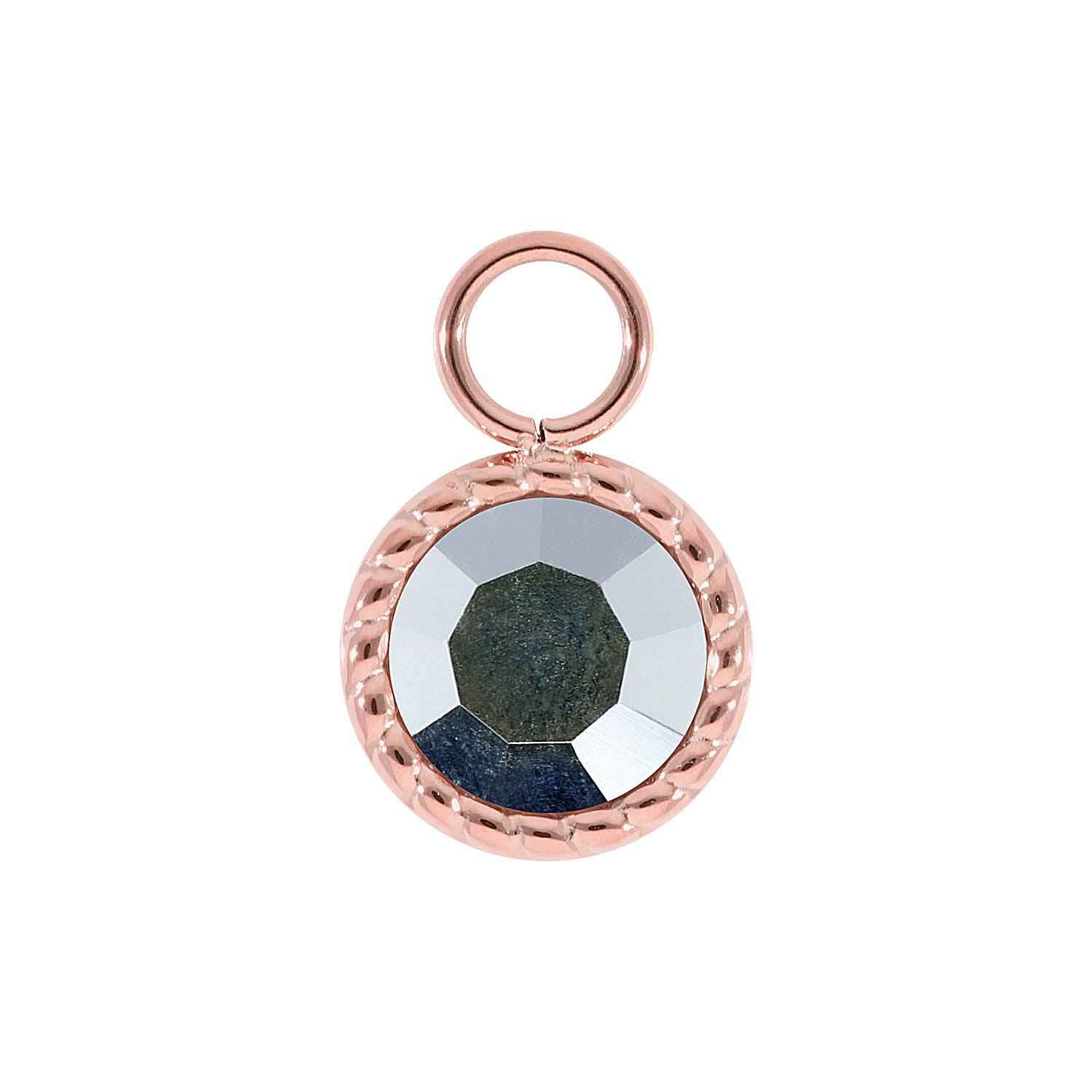 Bocconi Charm 0.43" - Rose Gold crystal labrador