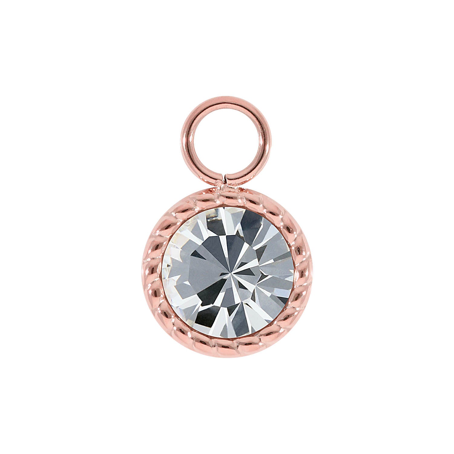 Bocconi Charm 0.43" - Rose Gold crystal