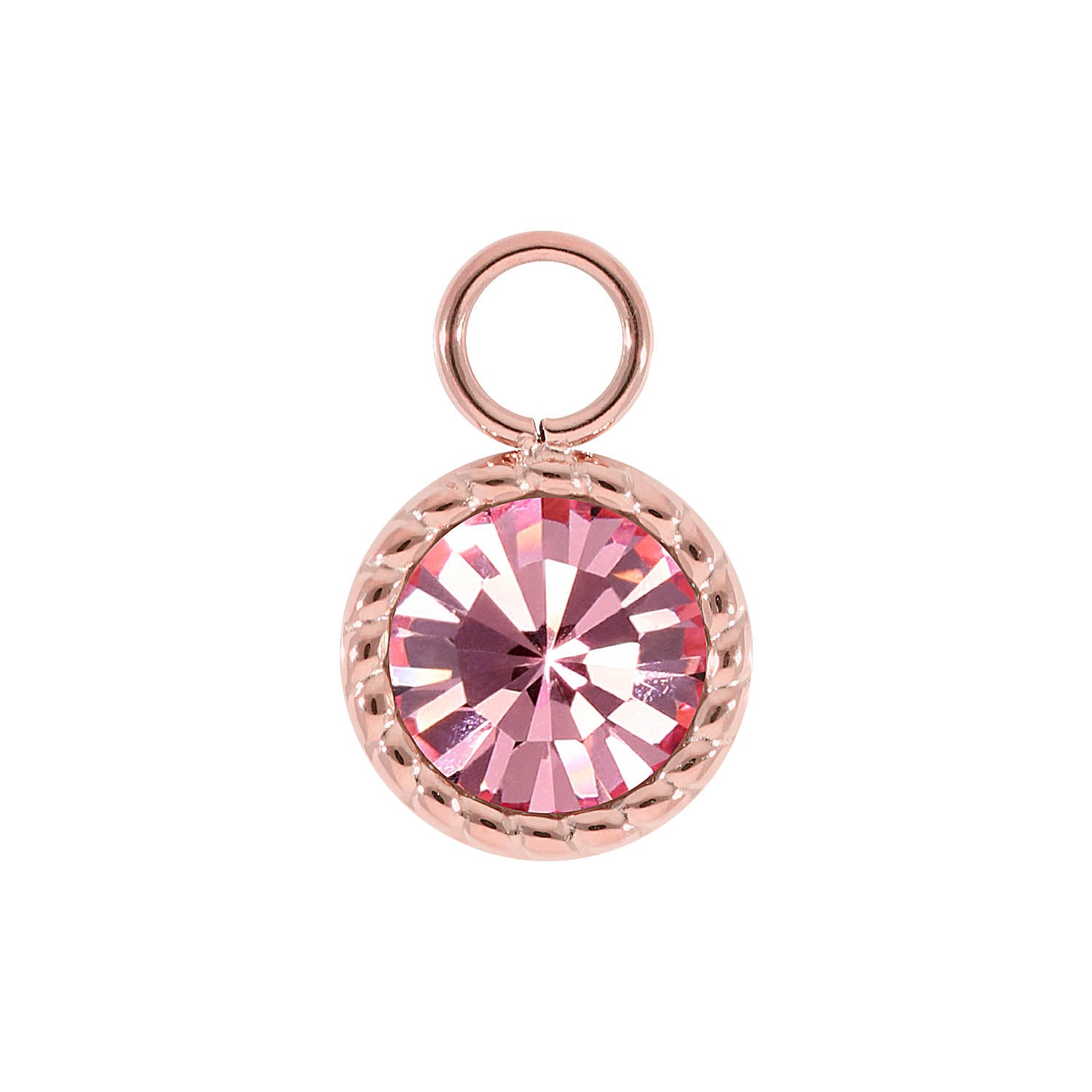 Bocconi Charm 0.43" - Rose Gold Light Rose