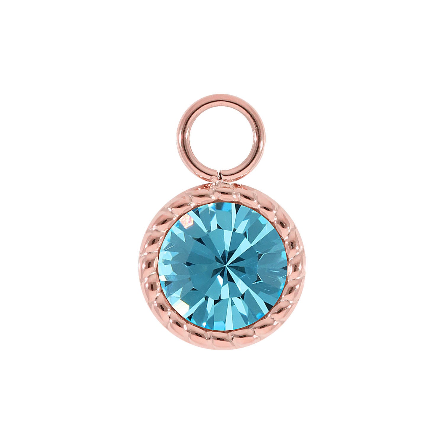 Bocconi Charm 0.43" - Rose Gold aquamarine