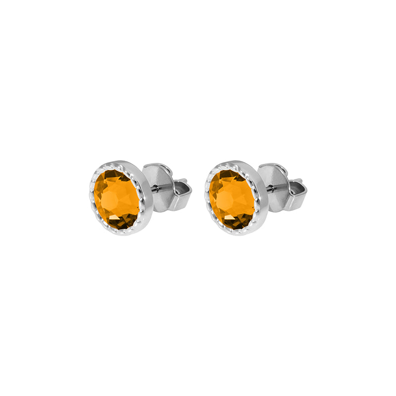 Bocconi Flat Stud Earring 0.35" - Silver Topaz