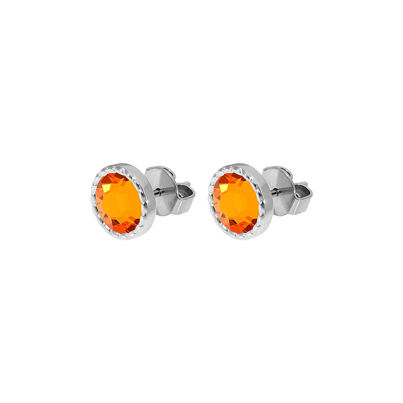 Bocconi Flat Stud Earring 0.35" - Silver sun