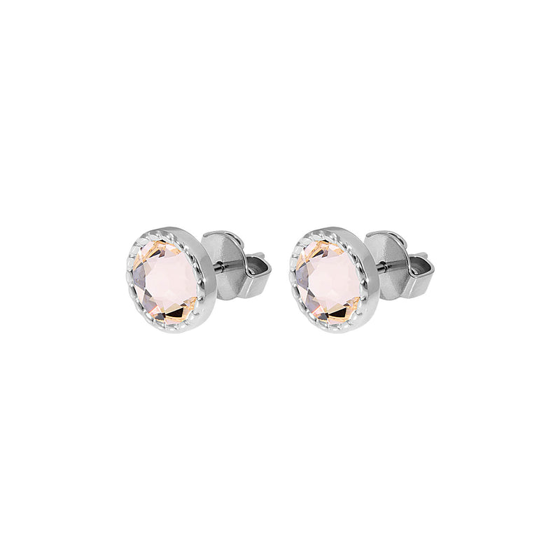 Bocconi Flat Stud Earring 0.35" - Silver silk