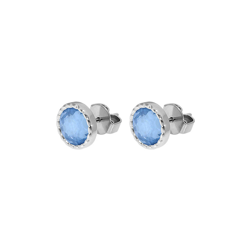 Bocconi Flat Stud Earring 0.35" - Silver