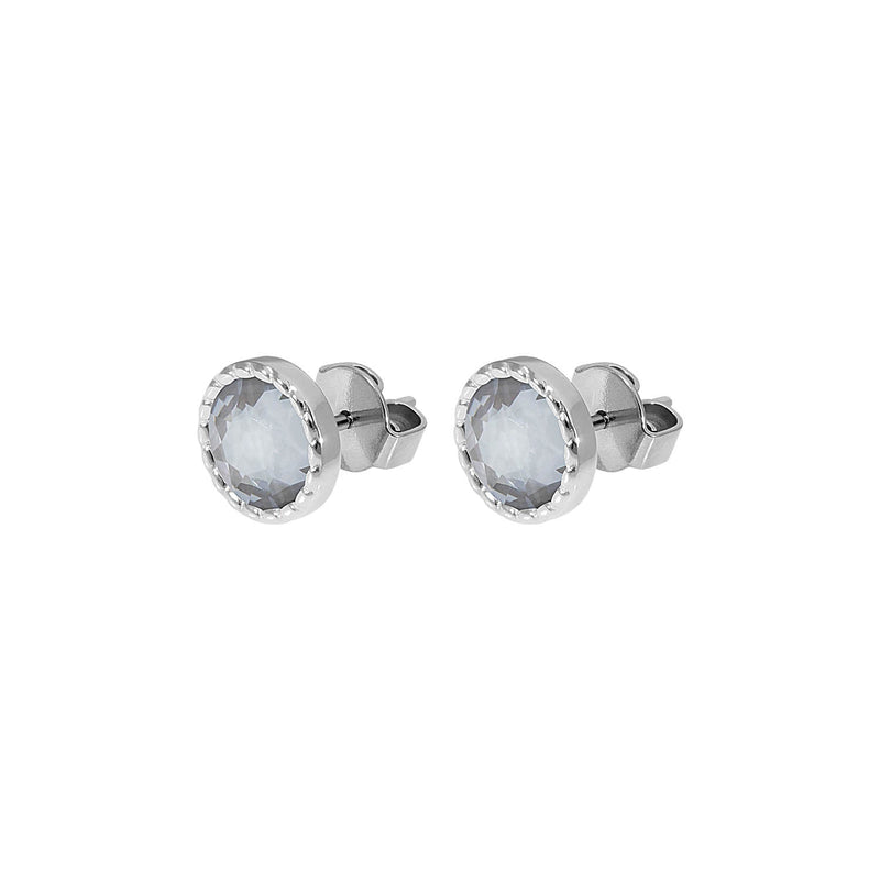 Bocconi Flat Stud Earring 0.35" - Silver