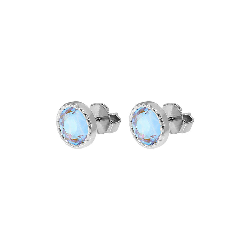 Bocconi Flat Stud Earring 0.35" - Silver