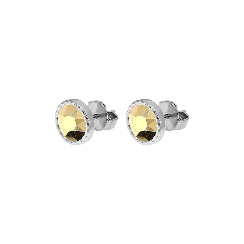 Bocconi Flat Stud Earring 0.35" - Silver