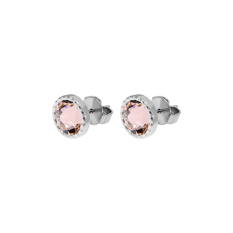 Bocconi Flat Stud Earring 0.35" - Silver vintage rose