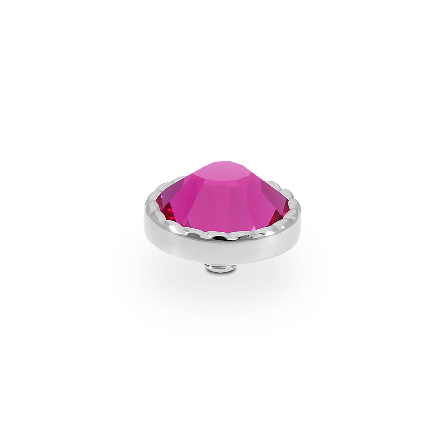 Bocconi Flat Top 0.35" - Silver fuchsia
