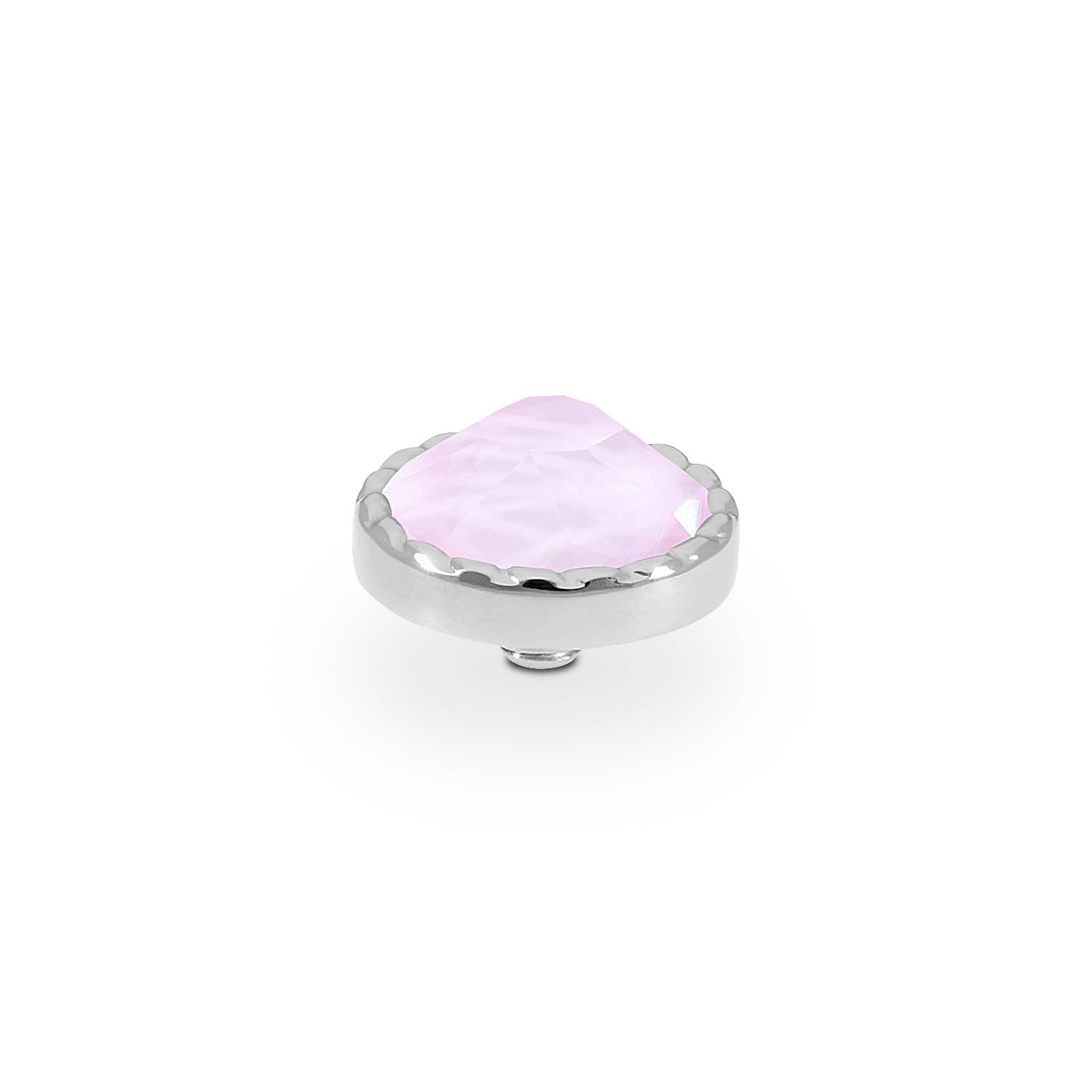 Bocconi Flat Top 0.35" - Silver crystal soft rose ignite