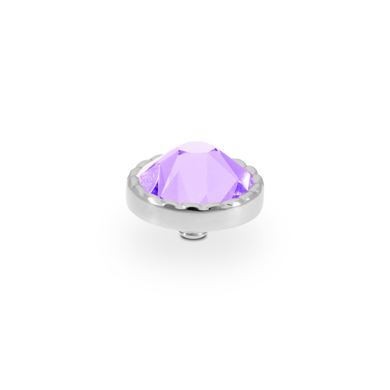 Bocconi Flat Top 0.35" - Silver Crystal Purplec