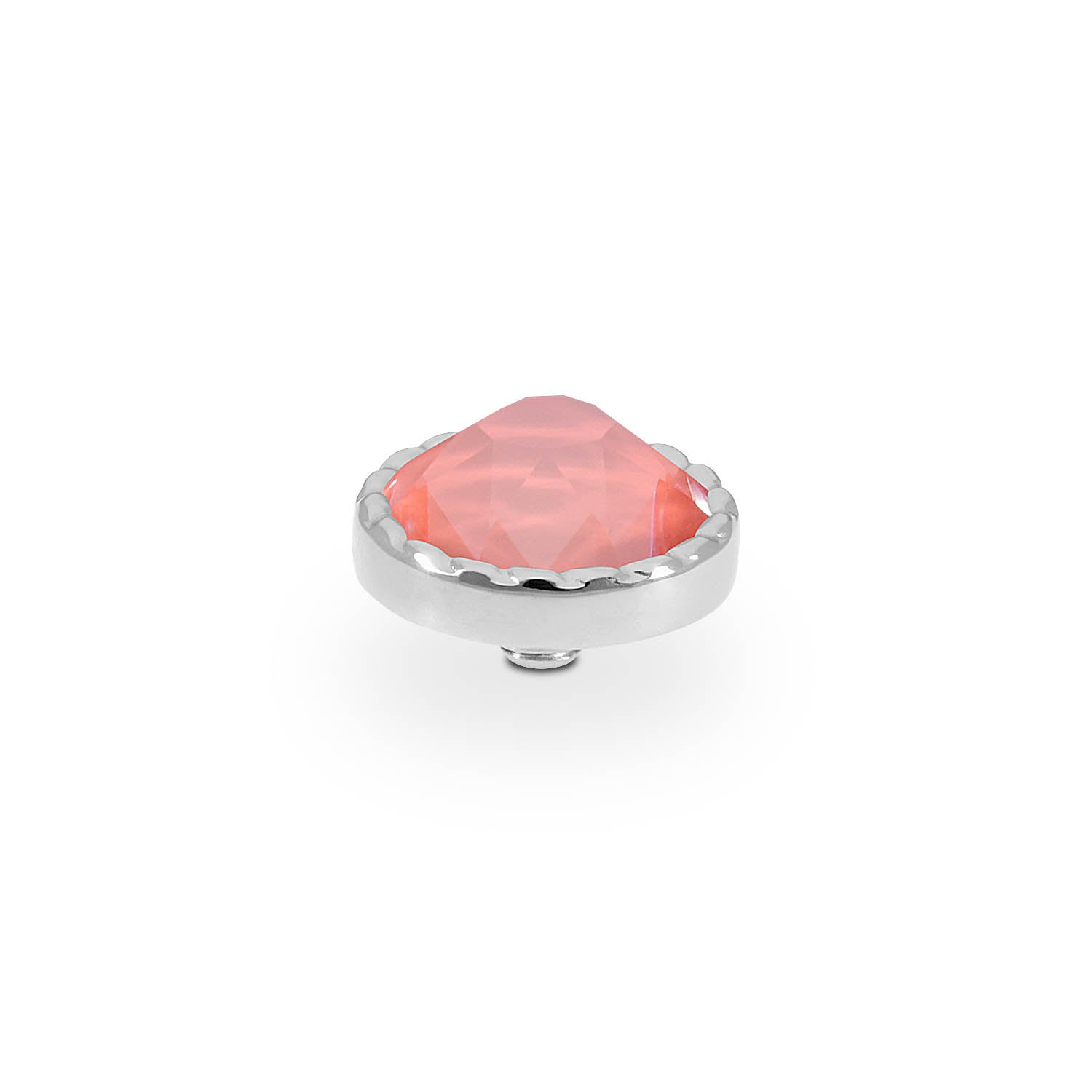 Bocconi Flat Top 0.35" - Silver crystal maroon ignite