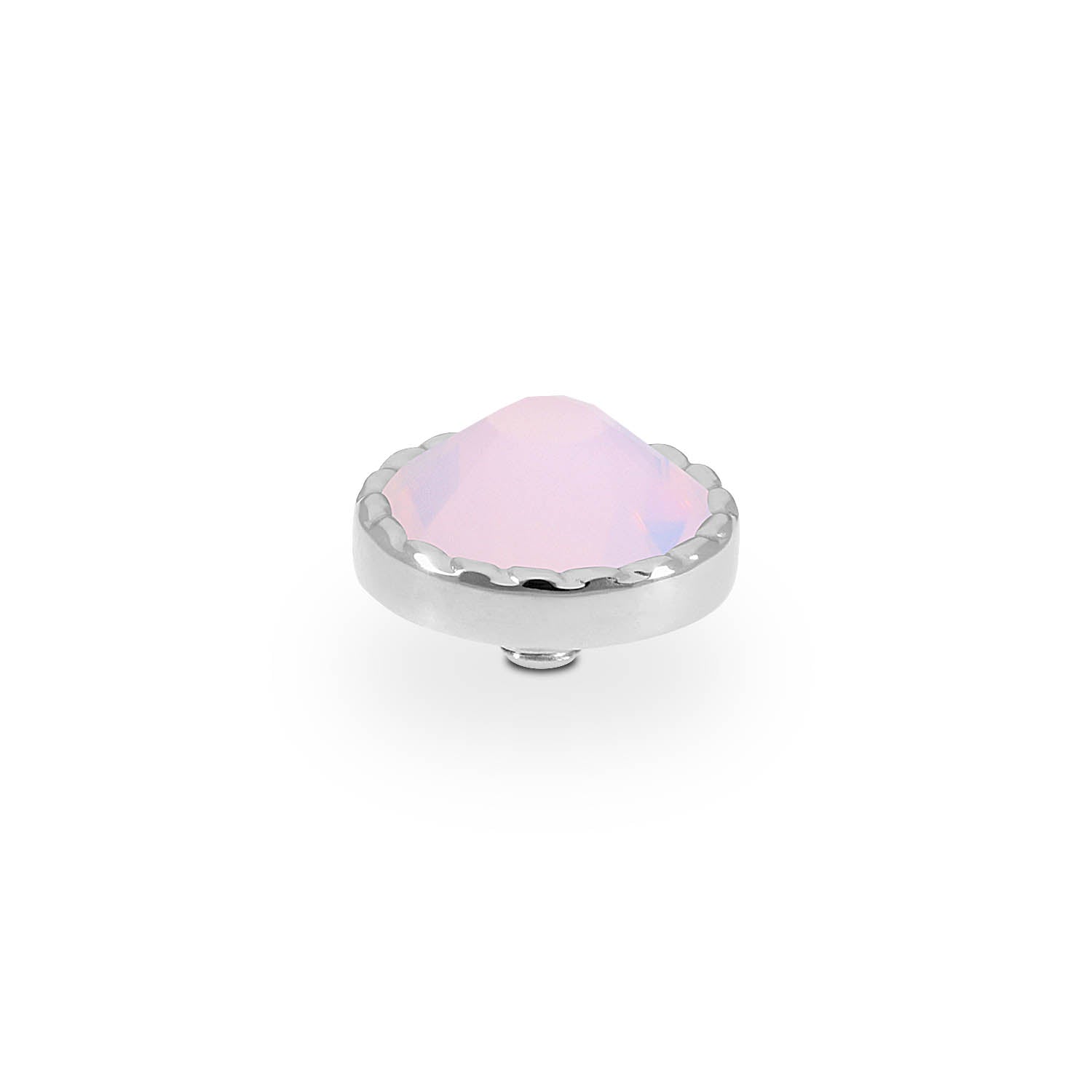 Bocconi Flat Top 0.35" - Silver rose opal