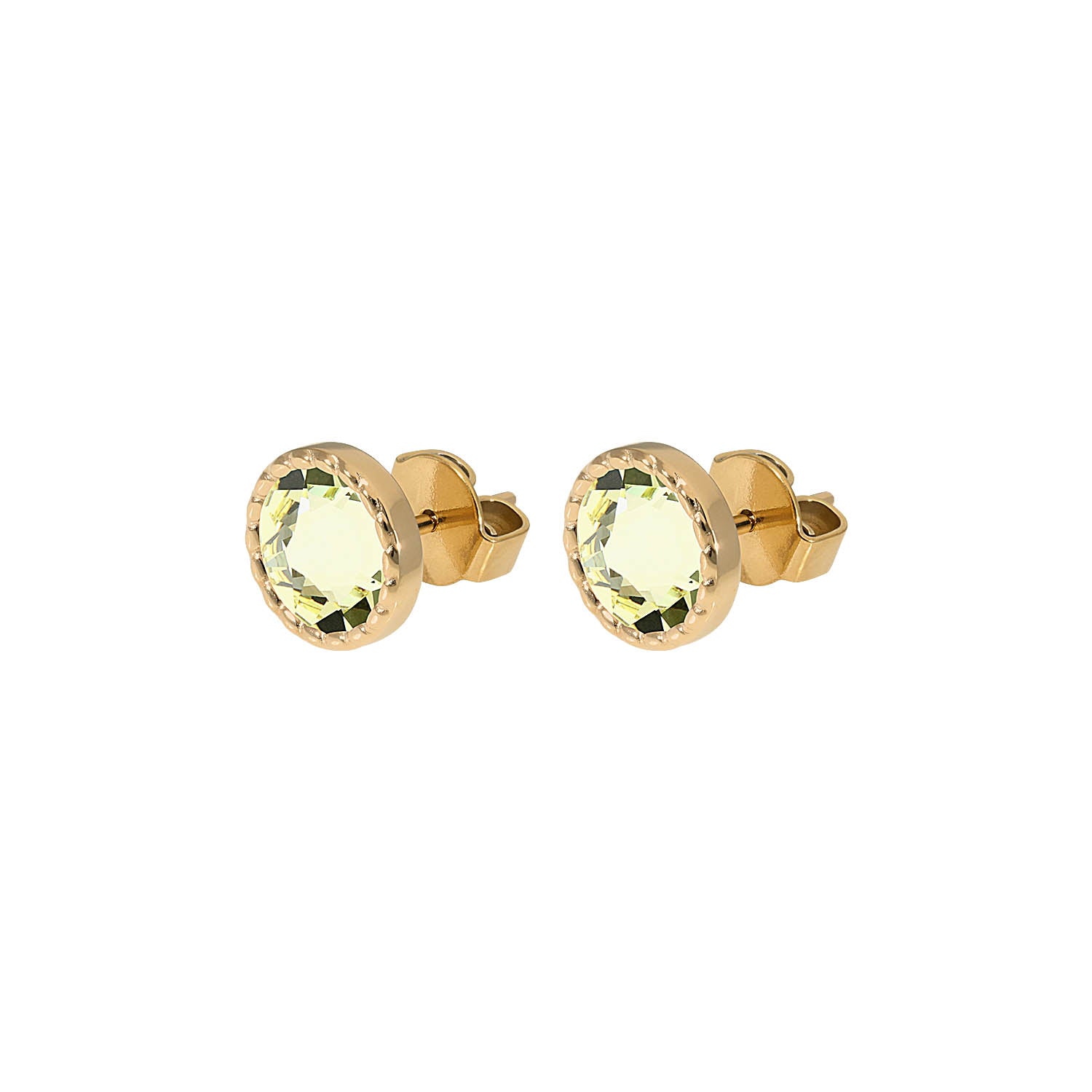 Bocconi Flat Stud Earring 0.35" - Gold Jonquil