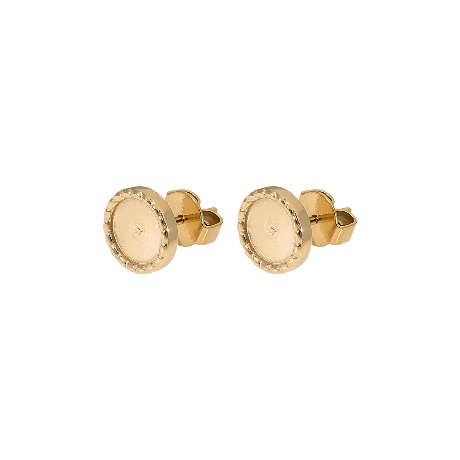Bocconi Flat Stud Earring 0.35" - Gold crystal soft mint ignite
