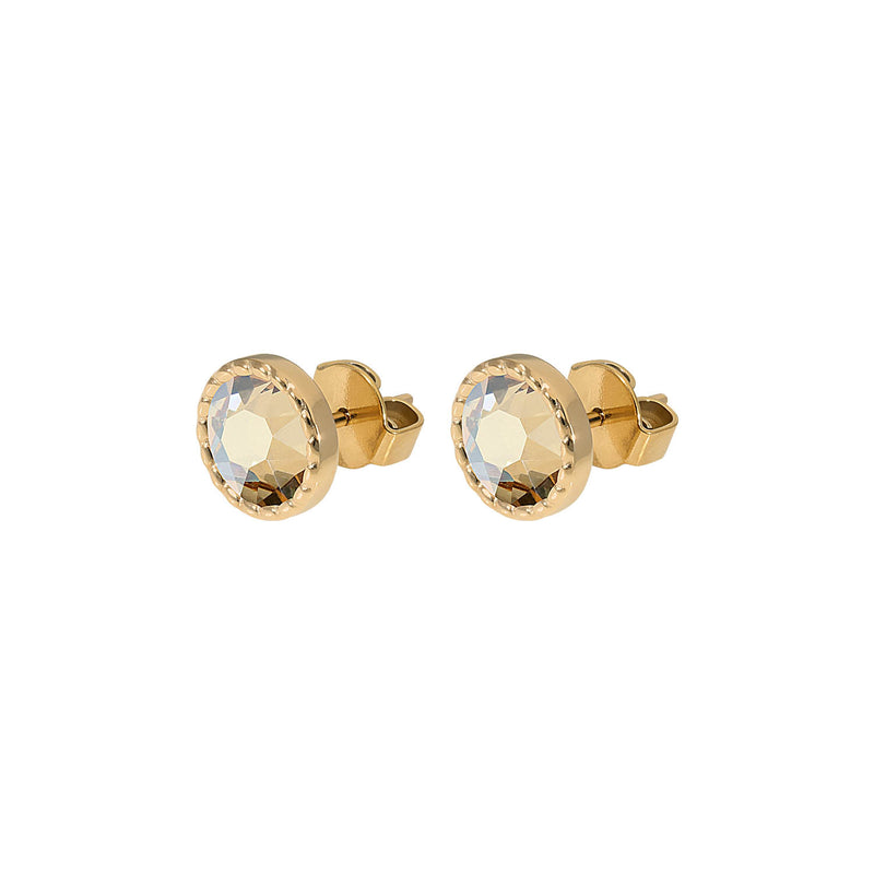 Bocconi Flat Stud Earring 0.35" - Gold golden shadow