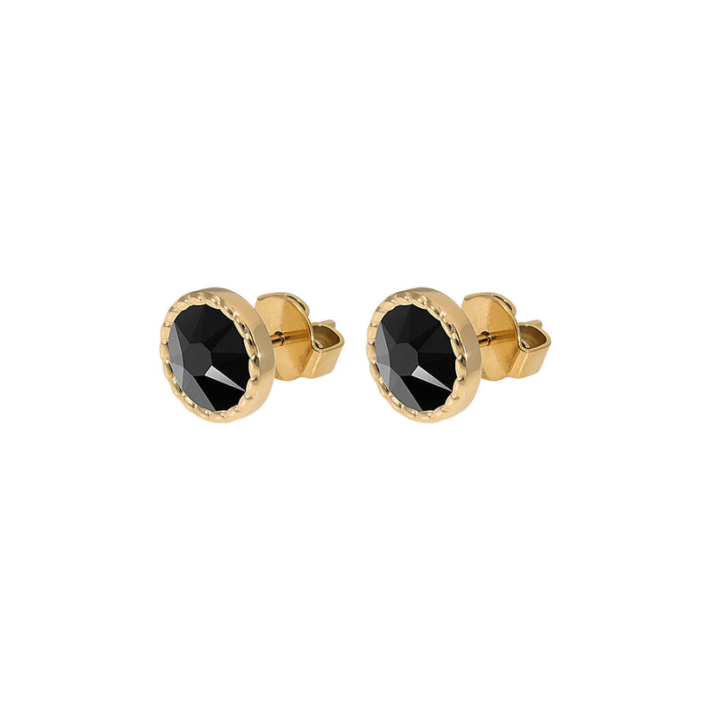 Bocconi Flat Stud Earring 0.35" - Gold jet