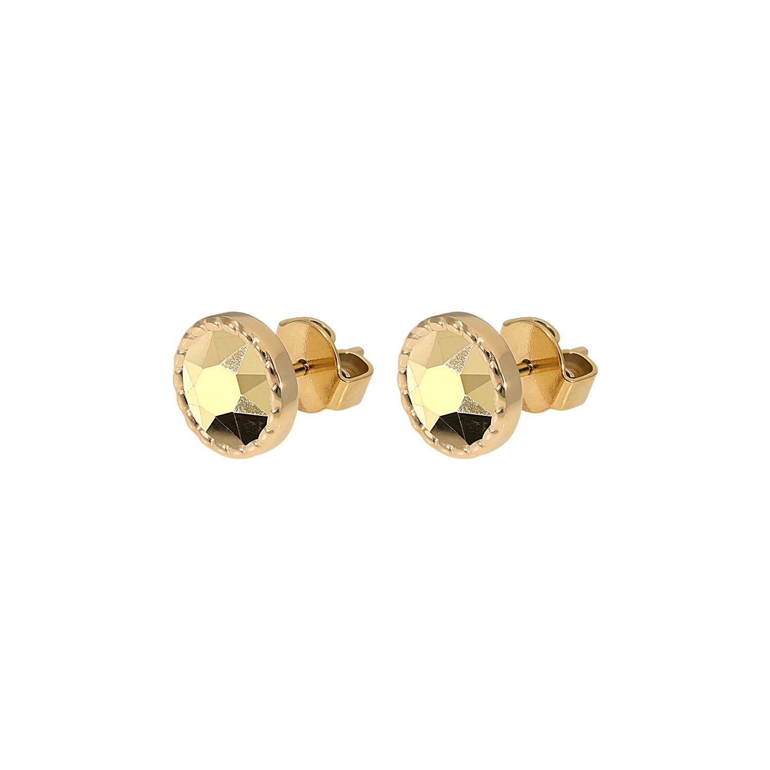 Bocconi Flat Stud Earring 0.35" - Gold
