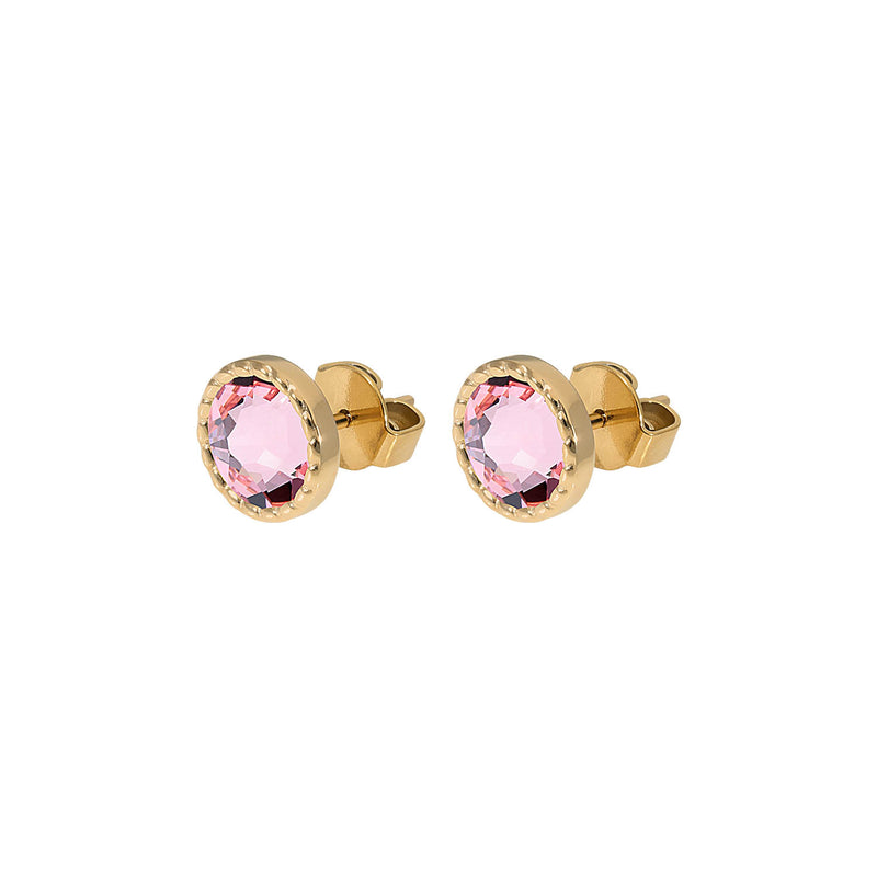 Bocconi Flat Stud Earring 0.35" - Gold Light Rose