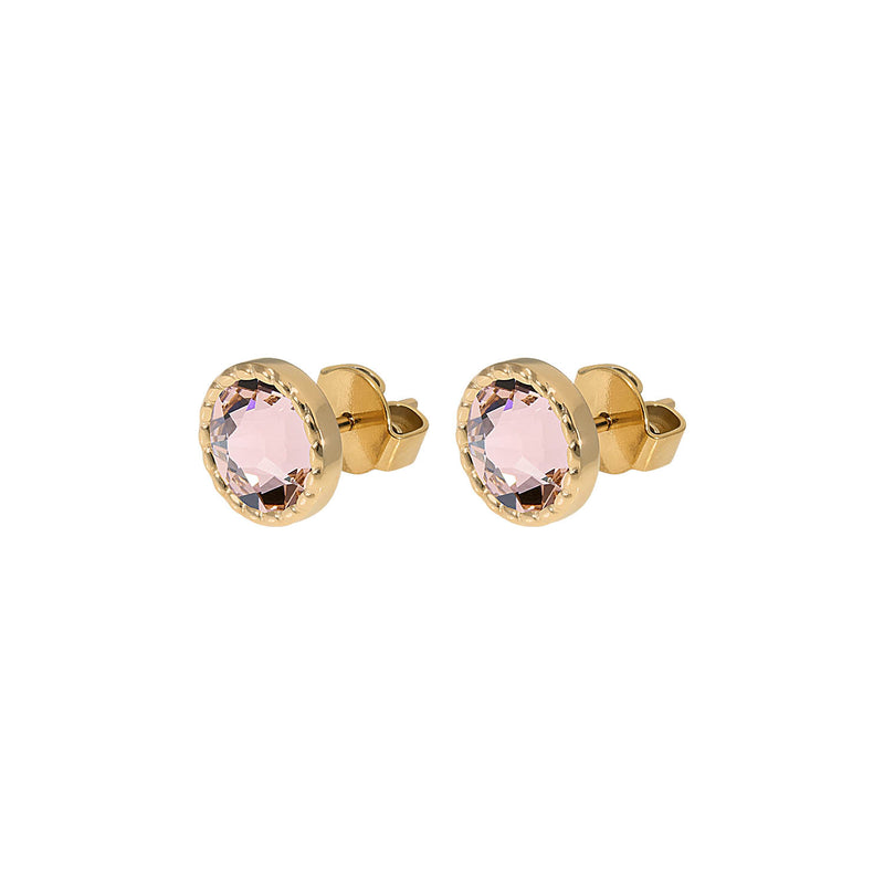 Bocconi Flat Stud Earring 0.35" - Gold vintage rose