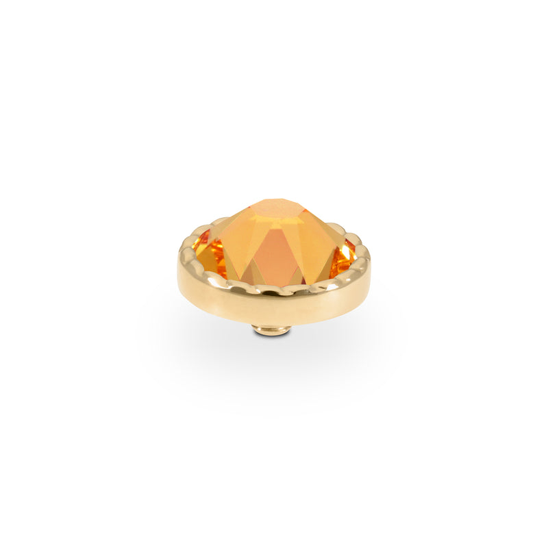 Bocconi Flat Top 0.35" - Gold Crystal Mango Ignite