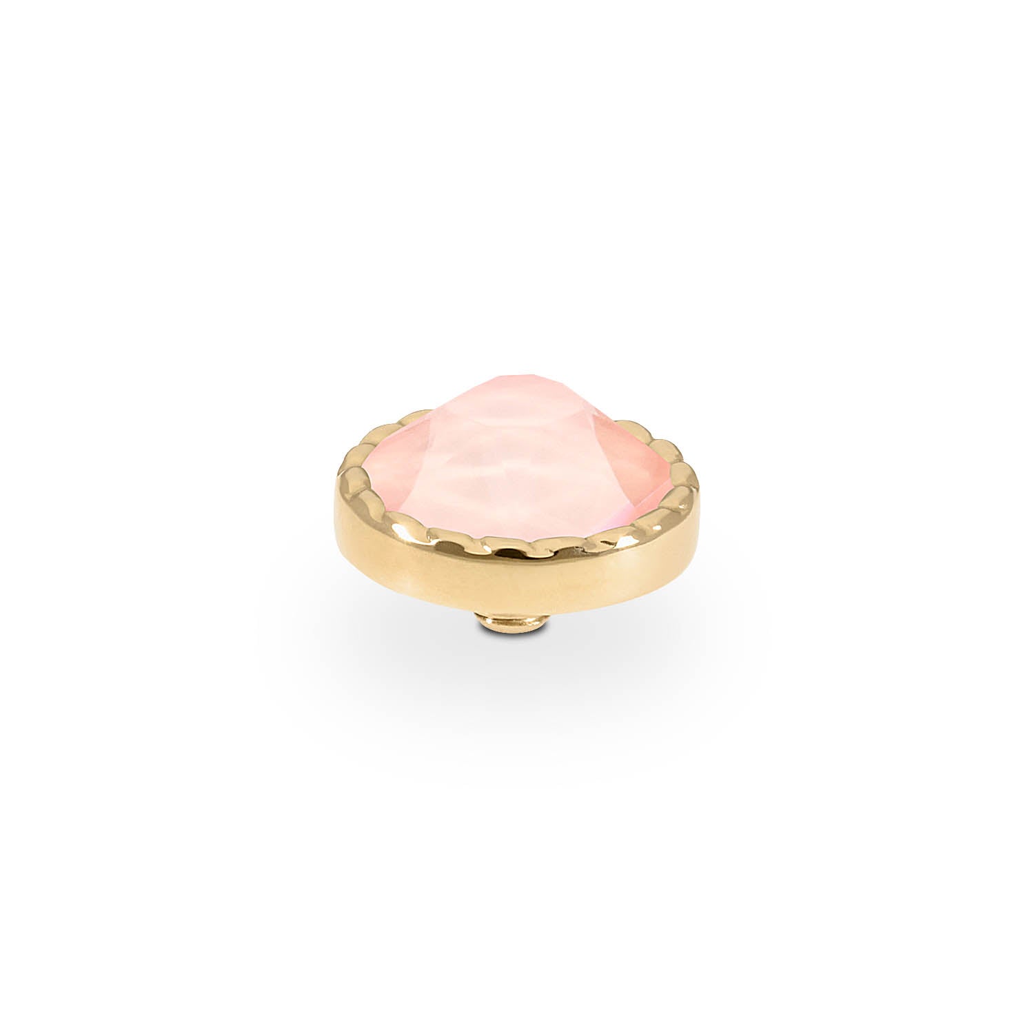Bocconi Flat Top 0.35" - Gold Crystal Flamingo Ignite