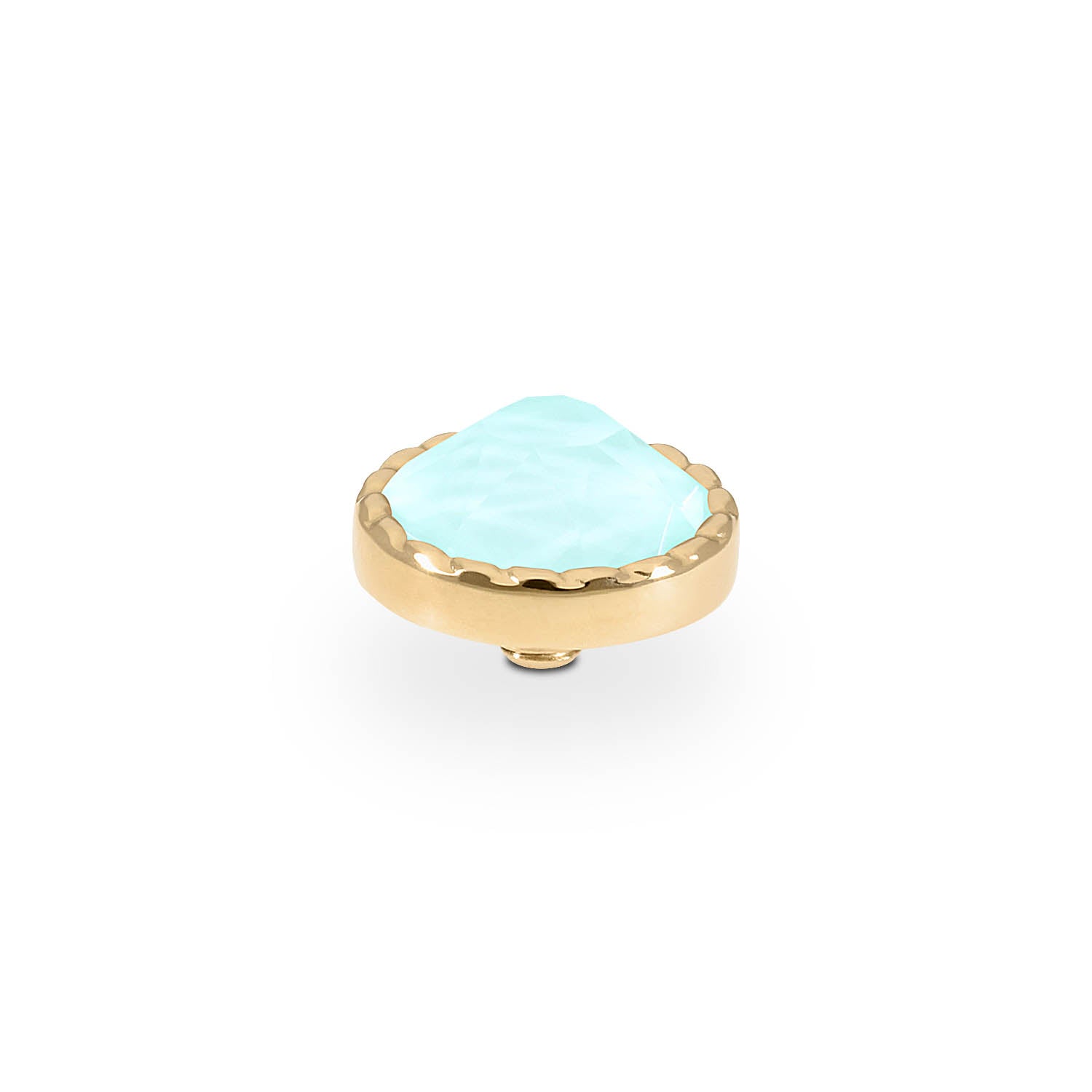 Bocconi Flat Top 0.35" - Gold crystal soft mint ignite