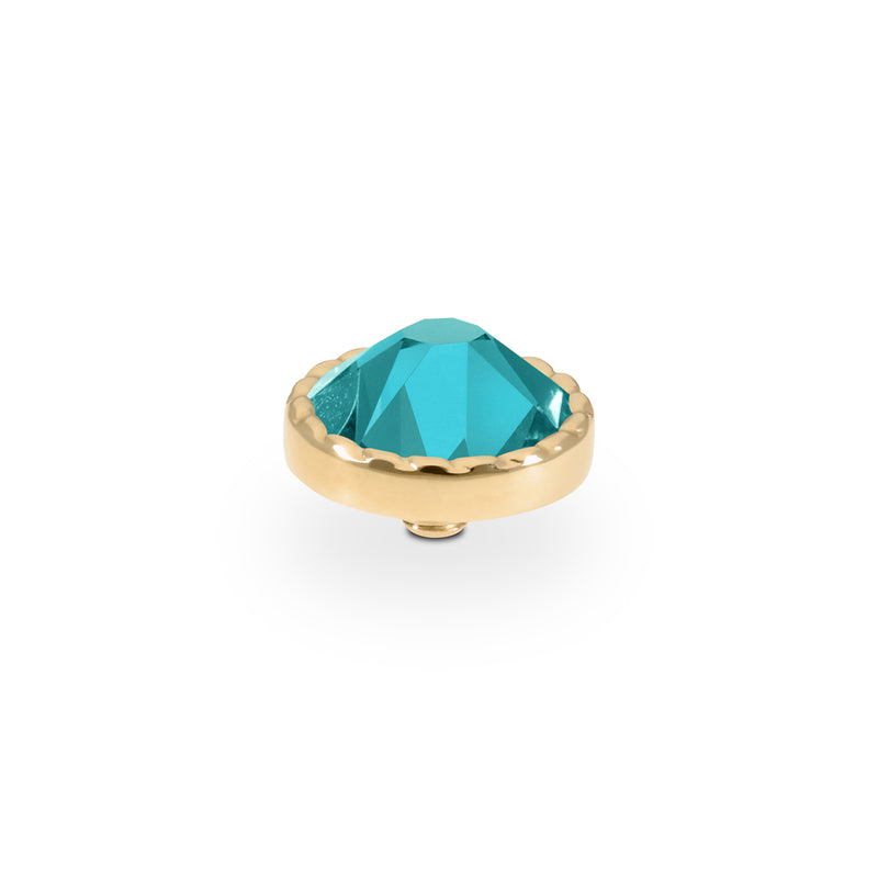 Bocconi Flat Top 0.35" - Gold Crystal Pine Green Ignite