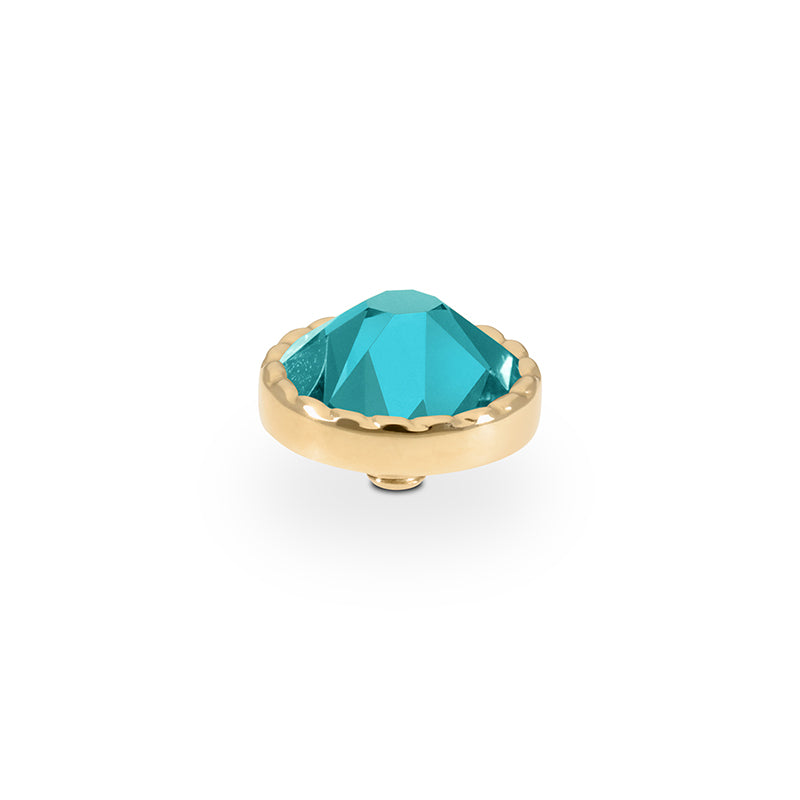 Bocconi Flat Top 0.35" - Gold Crystal Pine Green Ignite