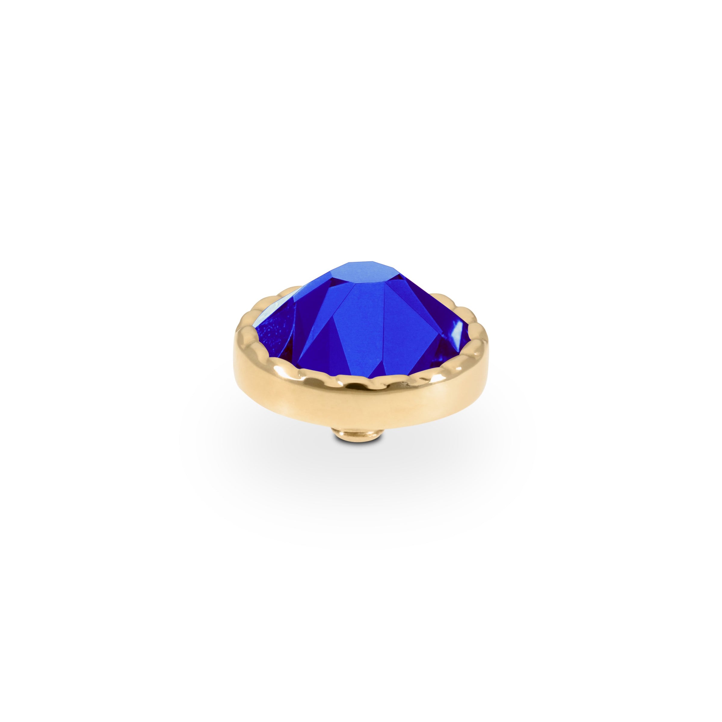 Bocconi Flat Top 0.35" - Gold ReCreated Dark Sapphire