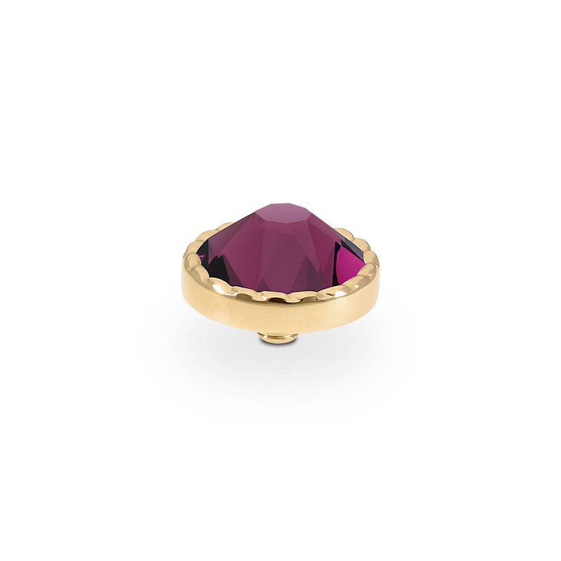 Bocconi Flat Top 0.35" - Gold amethyst