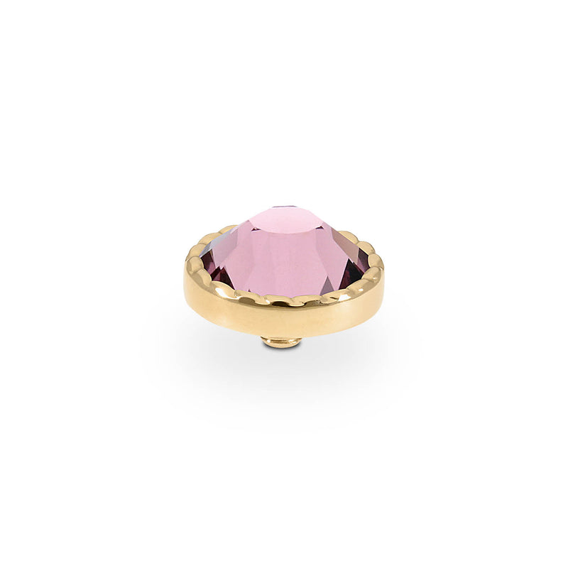 Bocconi Flat Top 0.35" - Gold light amethyst