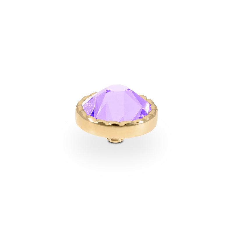 Bocconi Flat Top 0.35" - Gold Crystal Purplec
